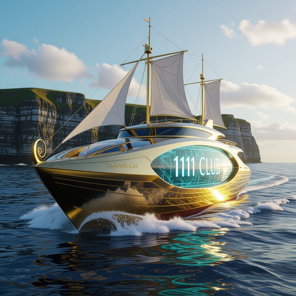 Futuristic Irish Ship Near Dunmore East Cliffs