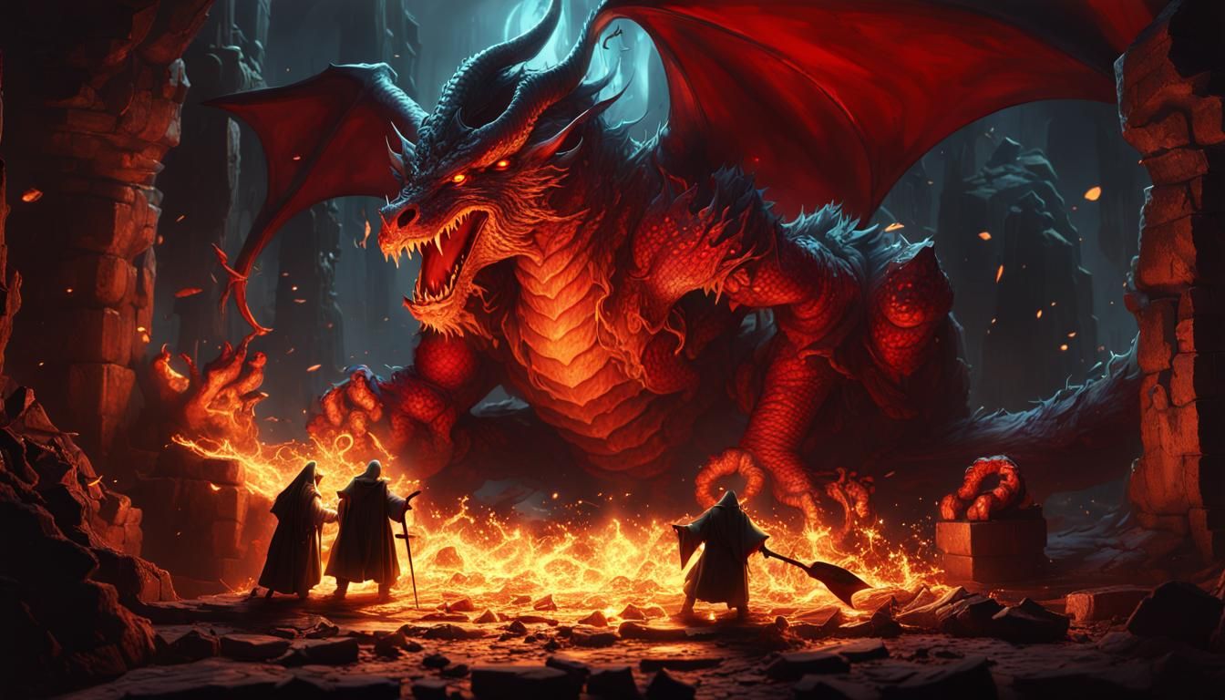 Dragon Lair Raid: Dark Fantasy Concept Art