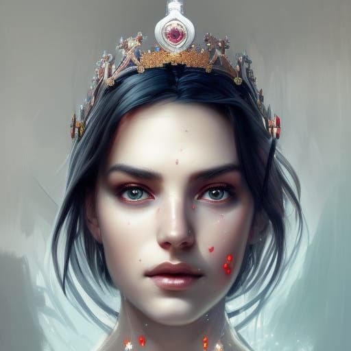 Silver and Ruby Star Crown Portrait