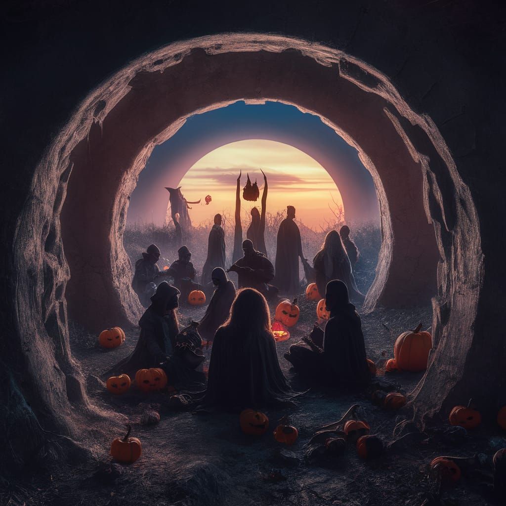 Halloween 2525: Vaporwave Sunset in Dungeon