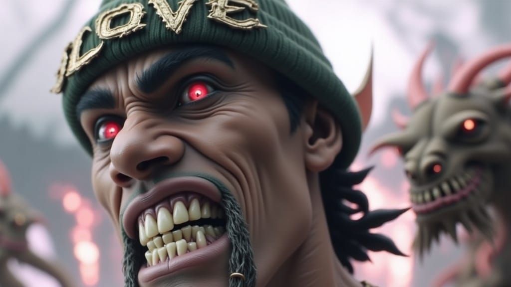 Cyberpunk Man's Devil-May-Care Grin