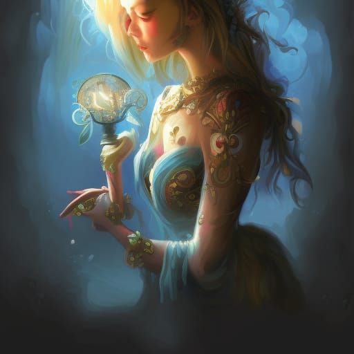 Steampunk Witch Portrait with Engine