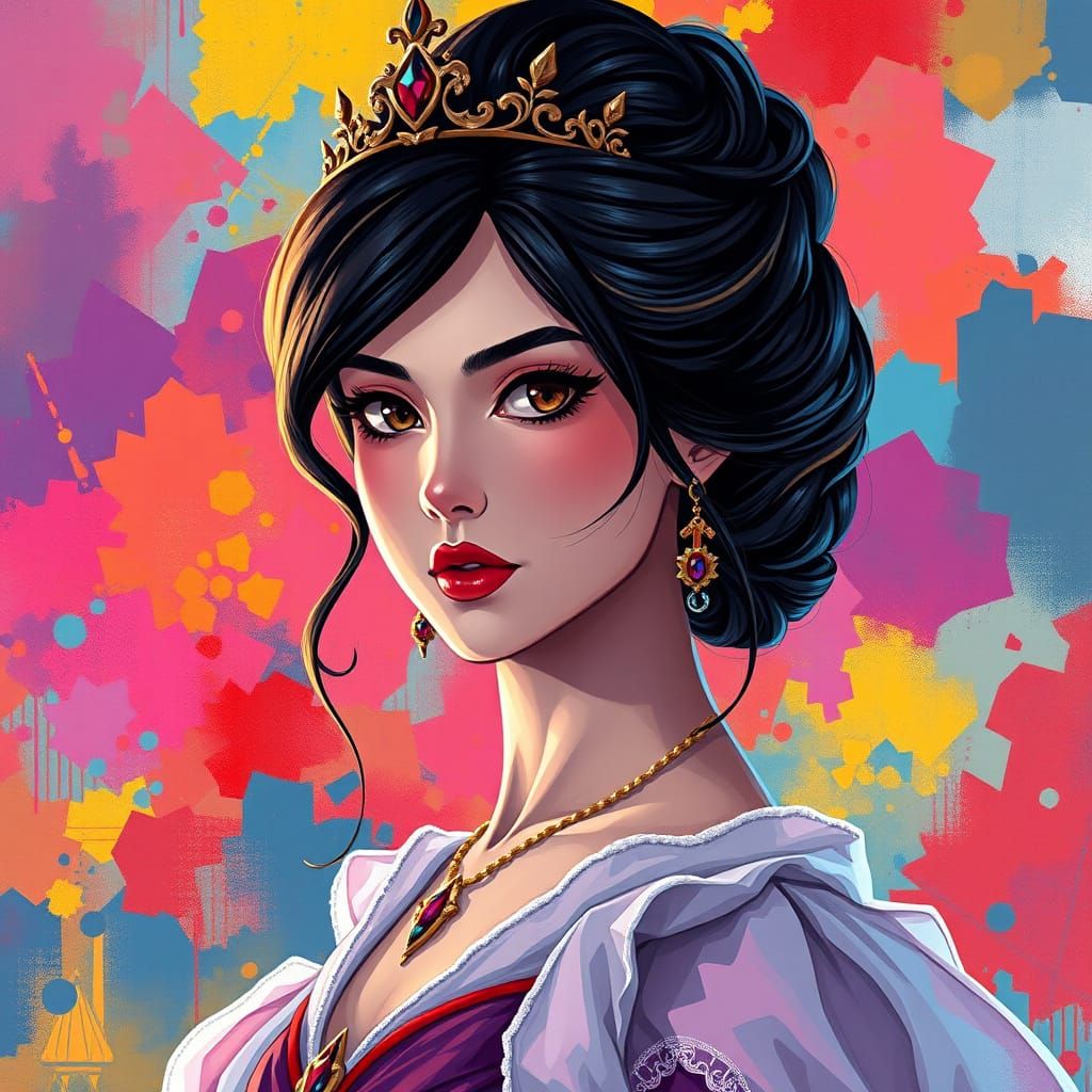 Regal Princess in Vibrant Impressionist Masterpiece