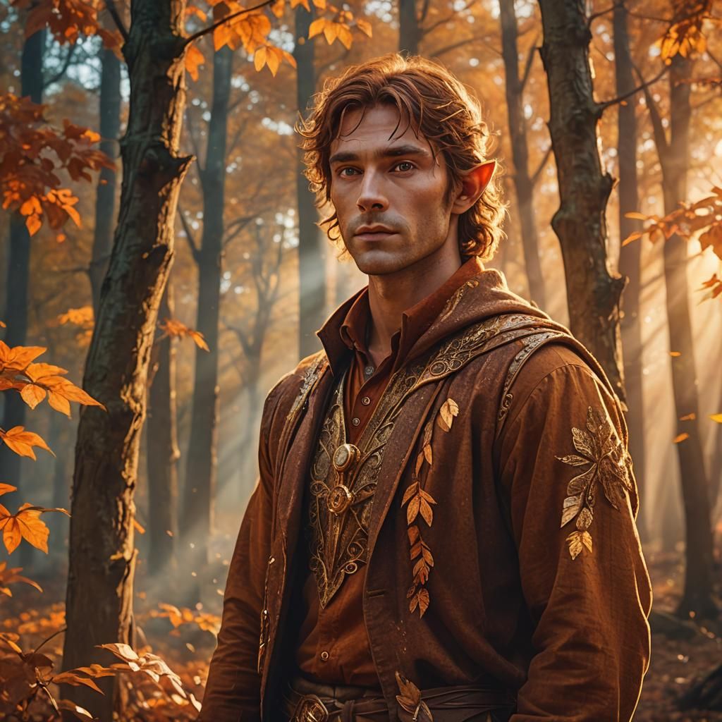 Mysterious Wood Elf Masterpiece in Autumn Cosmic Splendor