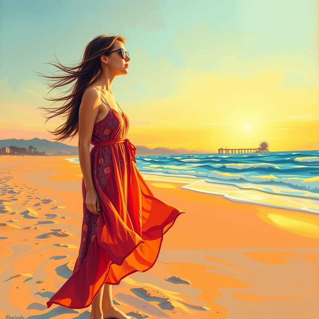 California Goddess in Sunset Glow