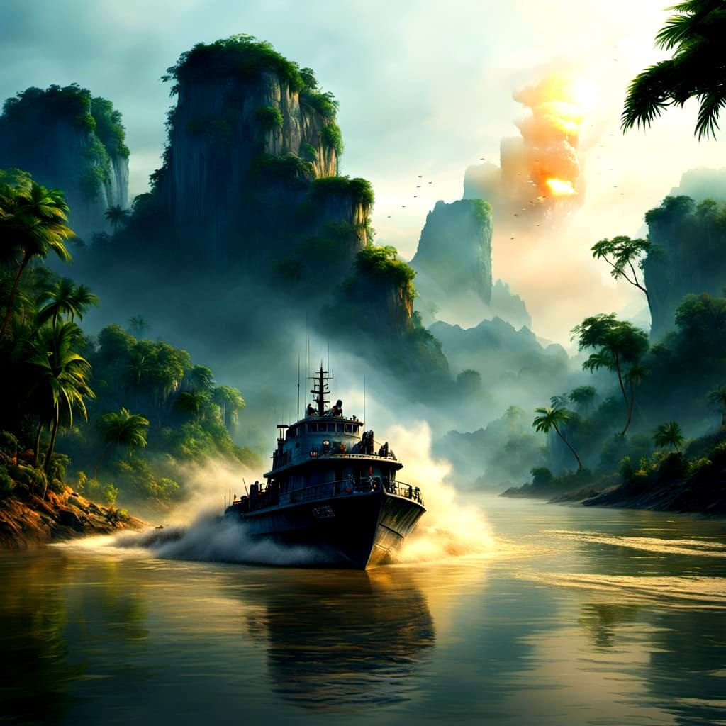 Navy PBR River Patrol Boat on Mekong Delta