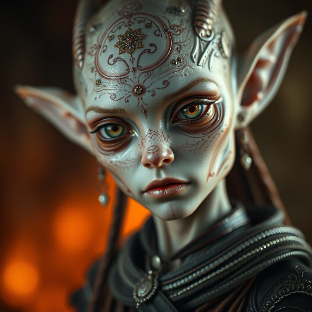 Ethereal Alien Elf in Hyperrealistic Detail
