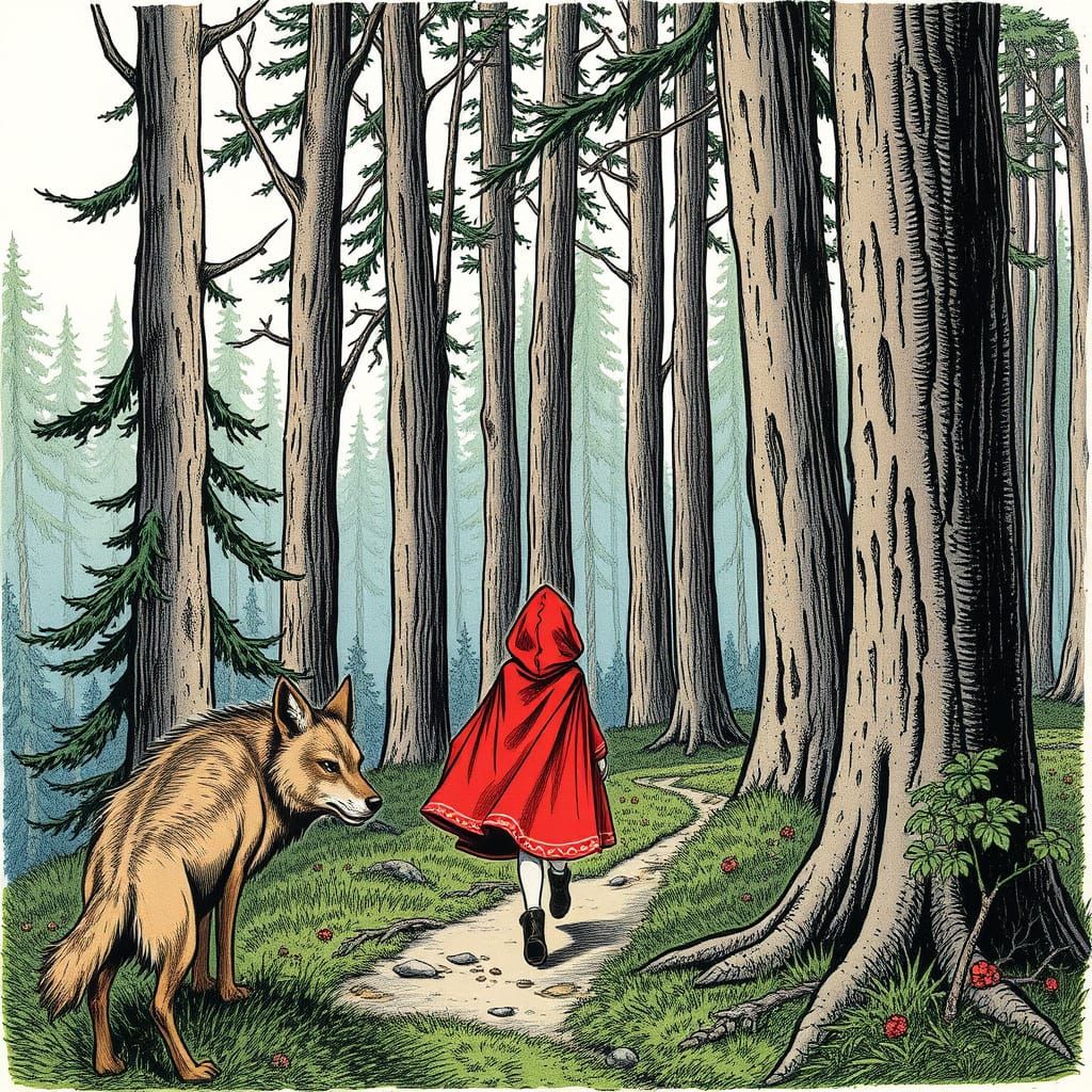 Little Red Riding Hood in Enchanted Forest