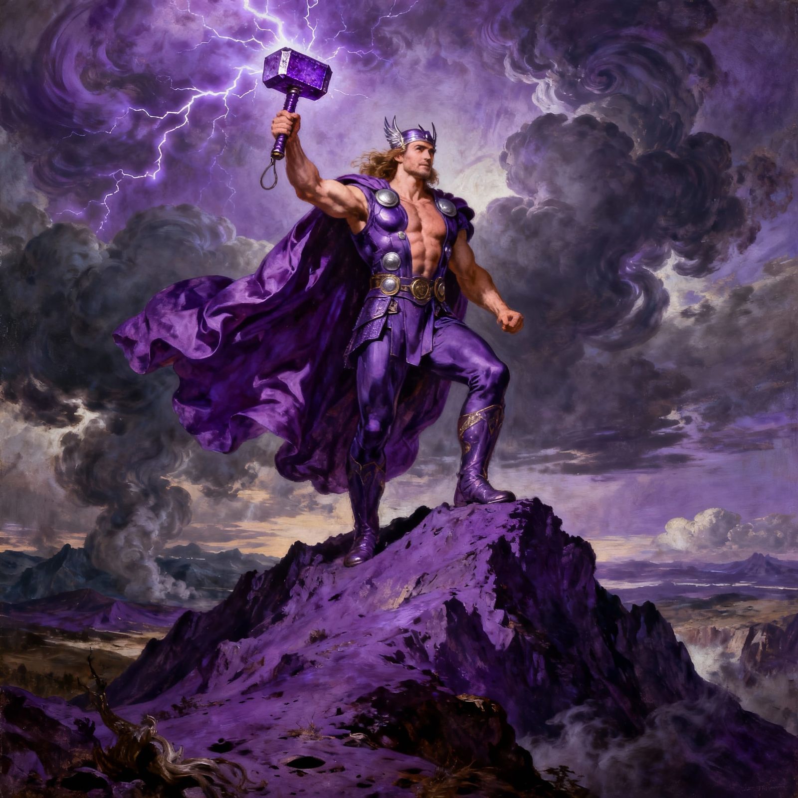 Baroque Thor on Purple Mountain with Celestial Hammer