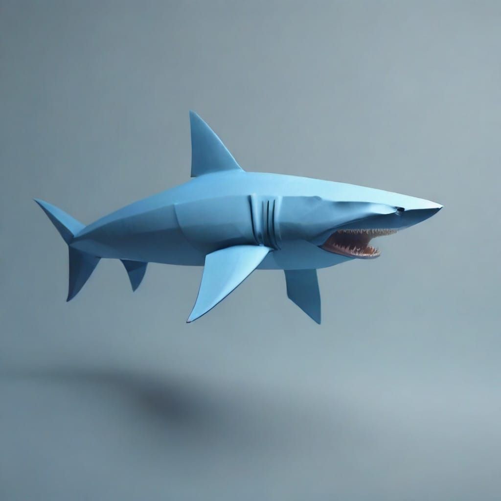 Gigantic Megalodon Shark Dives in Dark Ocean Depths