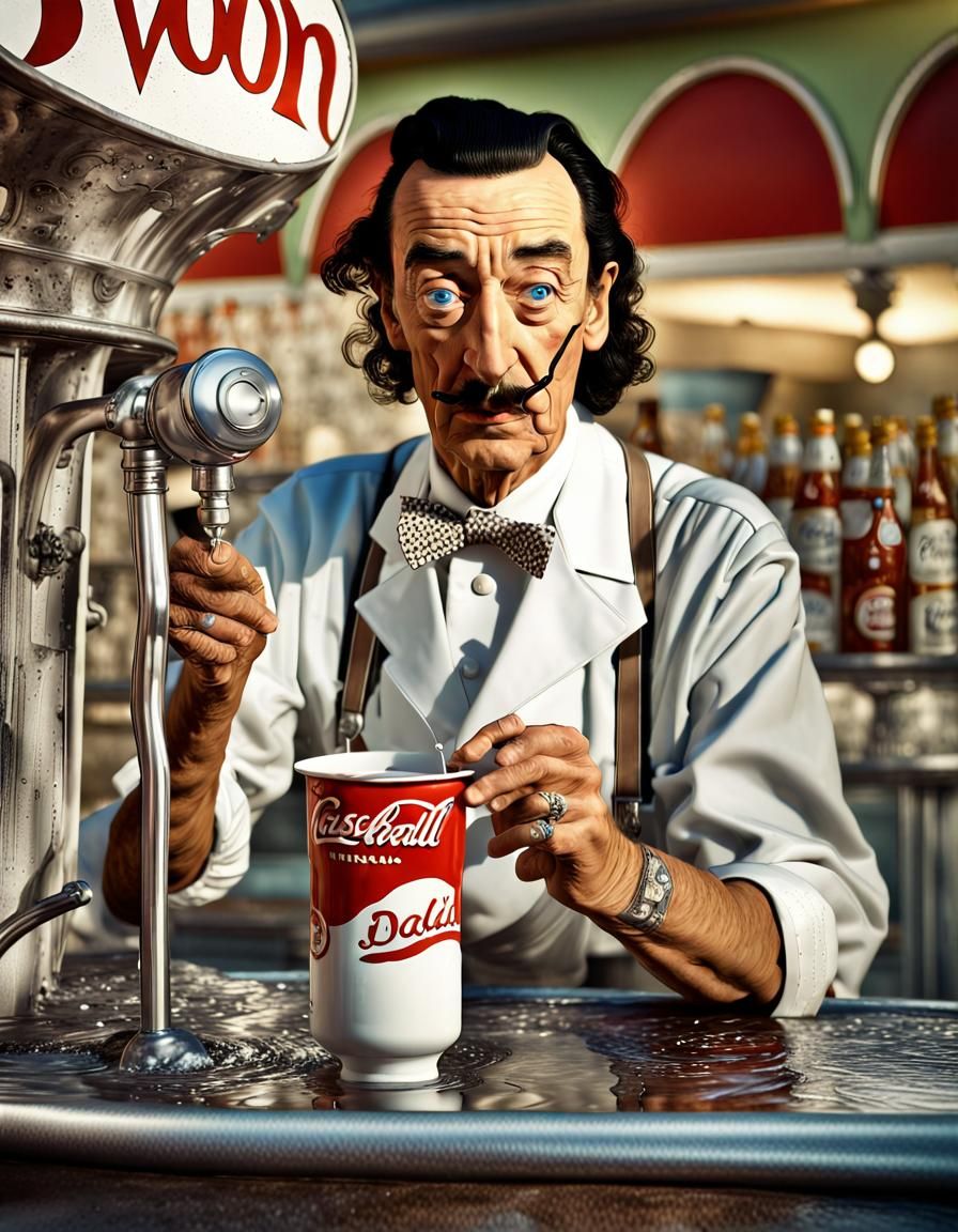 Dali as Soda Jerk: Surreal Dreamscape in 8K