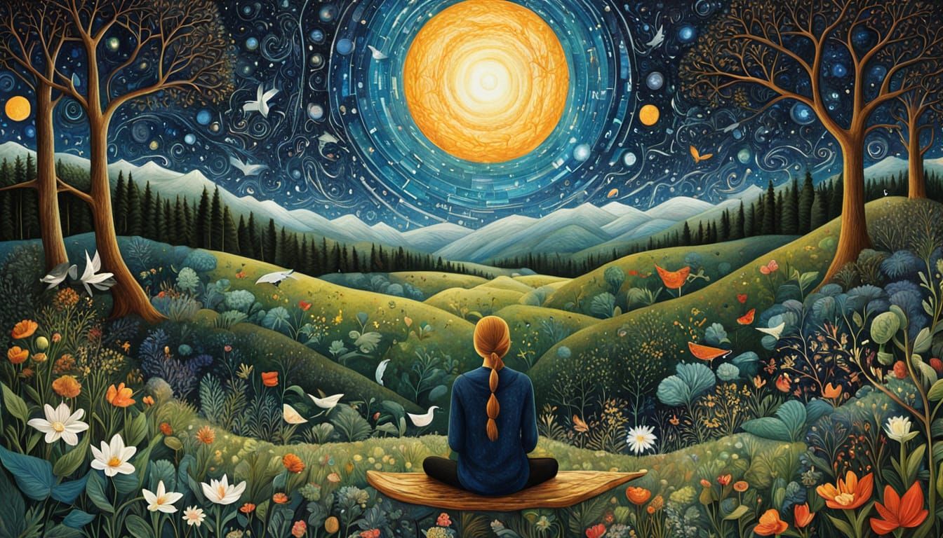 Digital Collage in Bio Art Style Celebrating Human Resilienc...