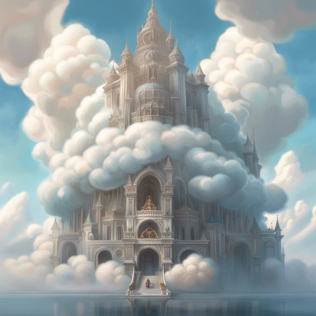 a cloud palace in the sky