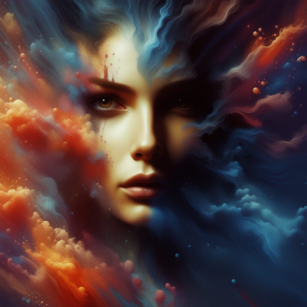 Surreal Bohemian Goddess with Emerald Eyes