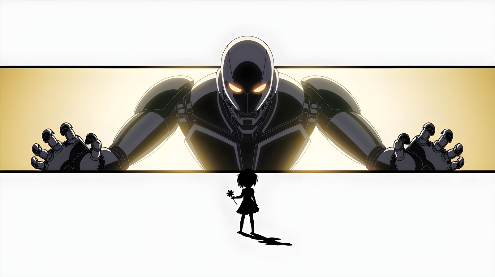 Anime-Inspired Robot Girl in Whimsical Landscape