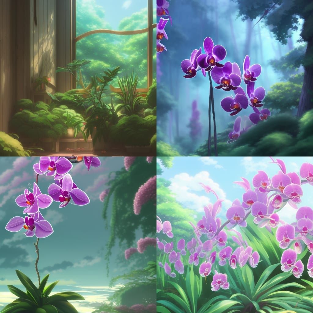 Orchids in Anime Key Visual Style