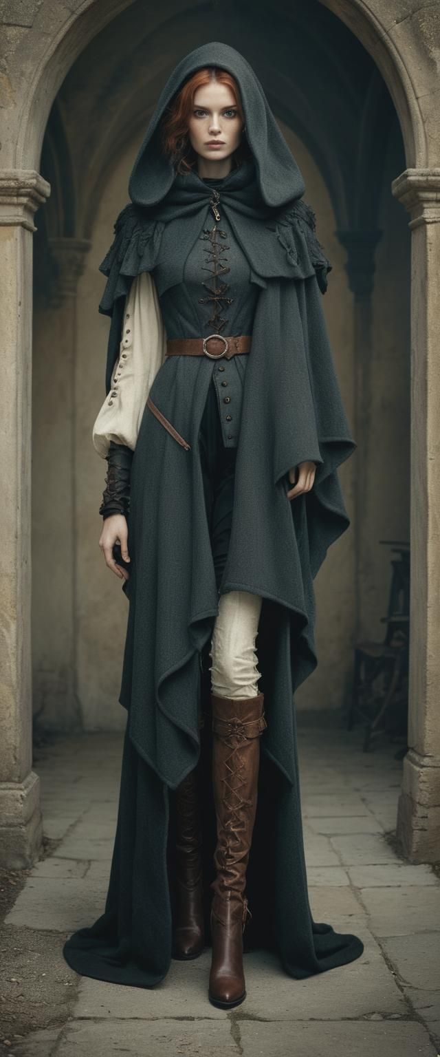 Dark Fantasy Woman in Cloak, Paolo Roversi Style