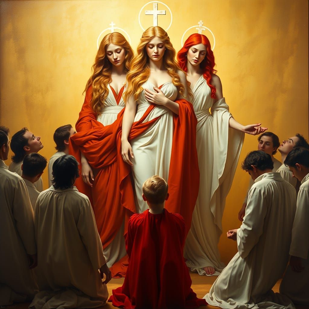 Surreal Goddesses in Renaissance-Inspired Reverence