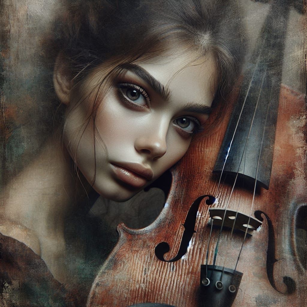 Melancholic Muse in Vintage Realism