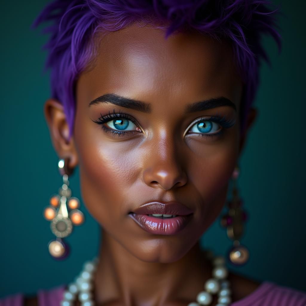 Portrait of a Spacer Woman in Professional Studio Lighting