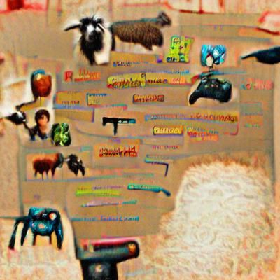 Surreal Savanna Underworld with Goats and Minecraft