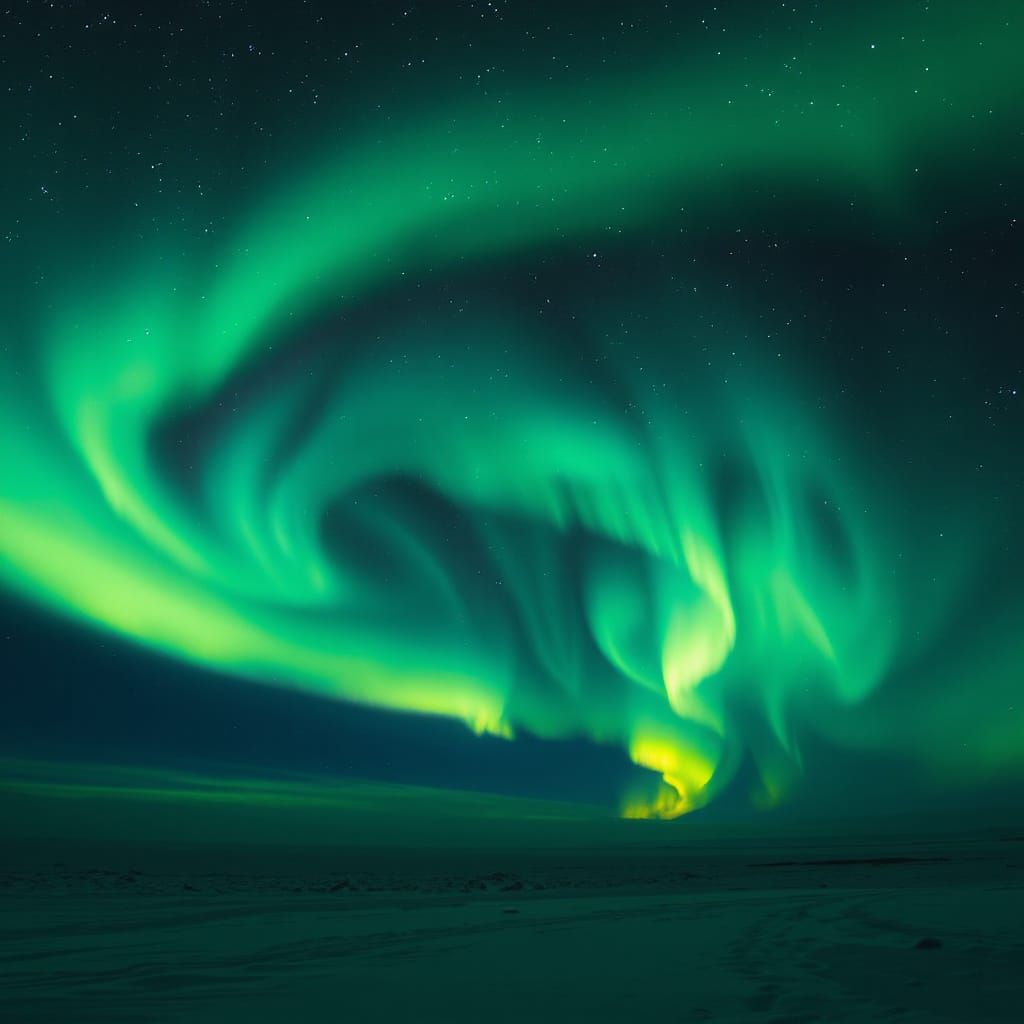 Spectacular Aurora Borealis in Digital Art Style