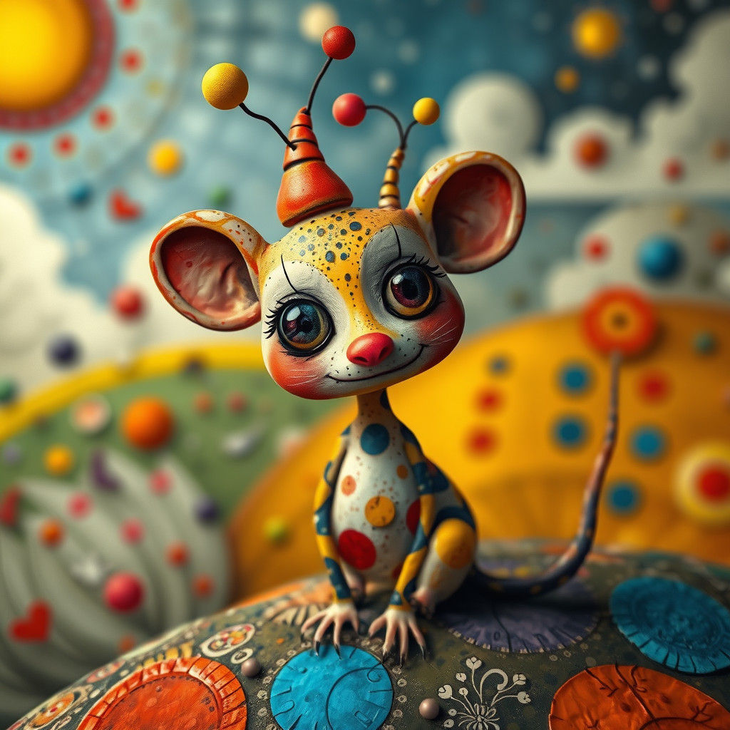 Whimsical Character in Surrealist Style