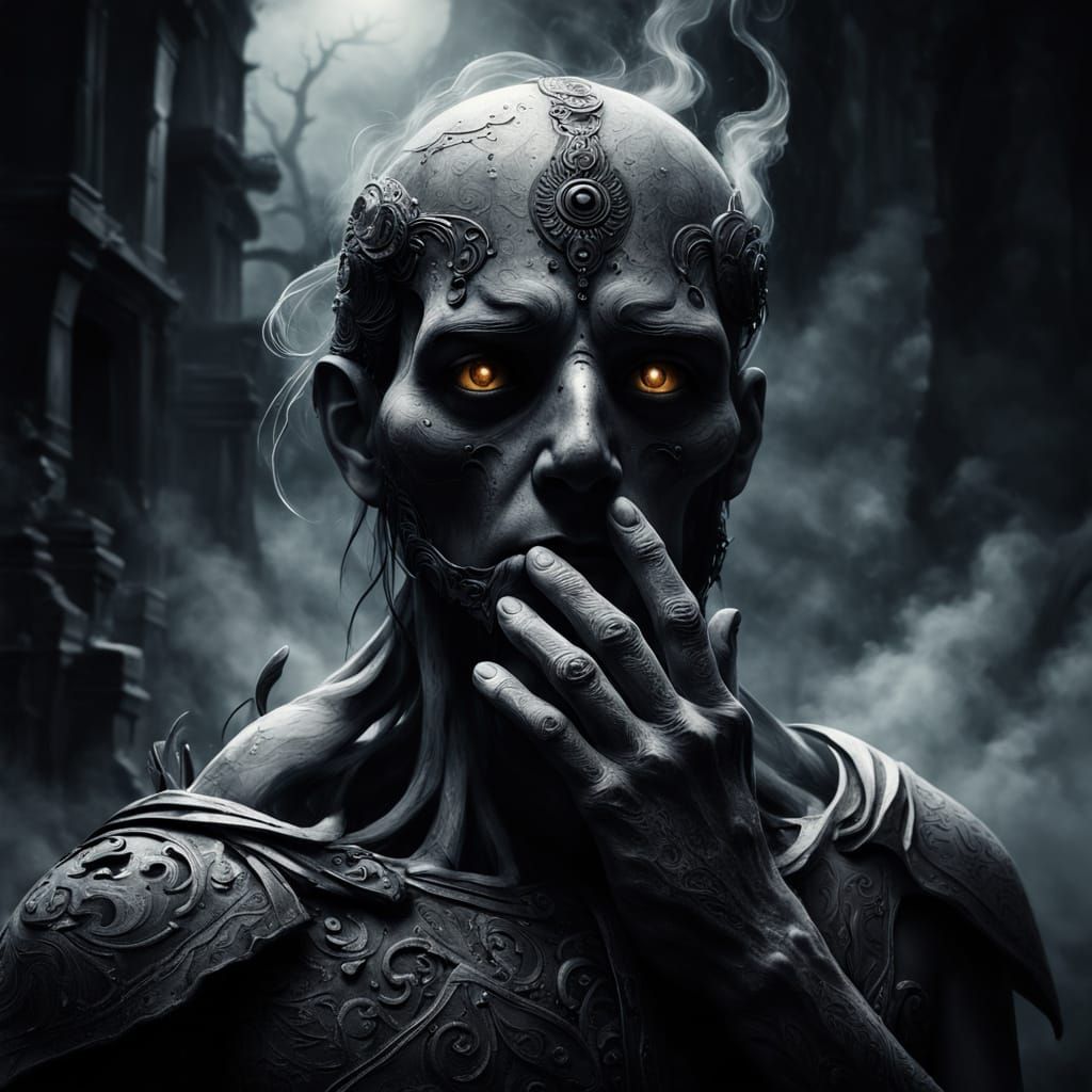 Mysterious Figure in Eerie Whimsy