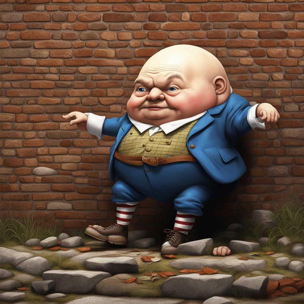 Hyperrealistic Humpty Dumpty's Great Fall