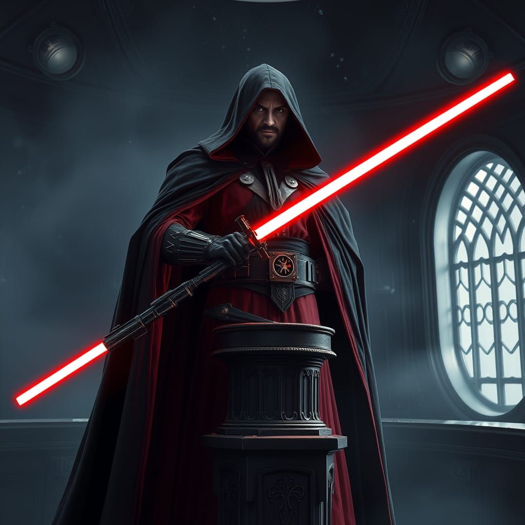 Sith Lord's Dark Royal Vessel with Red Blade Laser