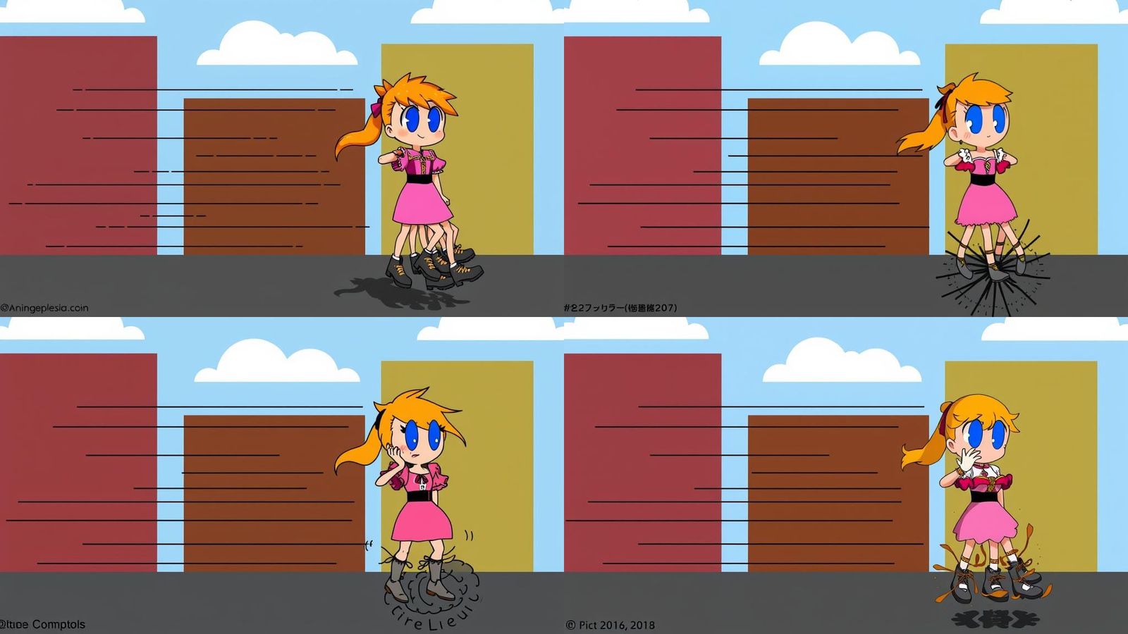 Cartoon Woman Parachuting in Princess Dress