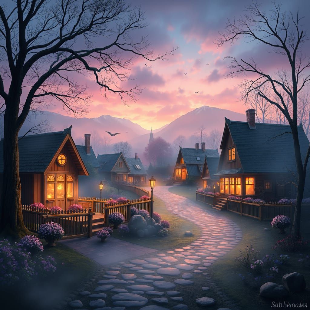 Ethereal Pencils in Fantasy Landscape