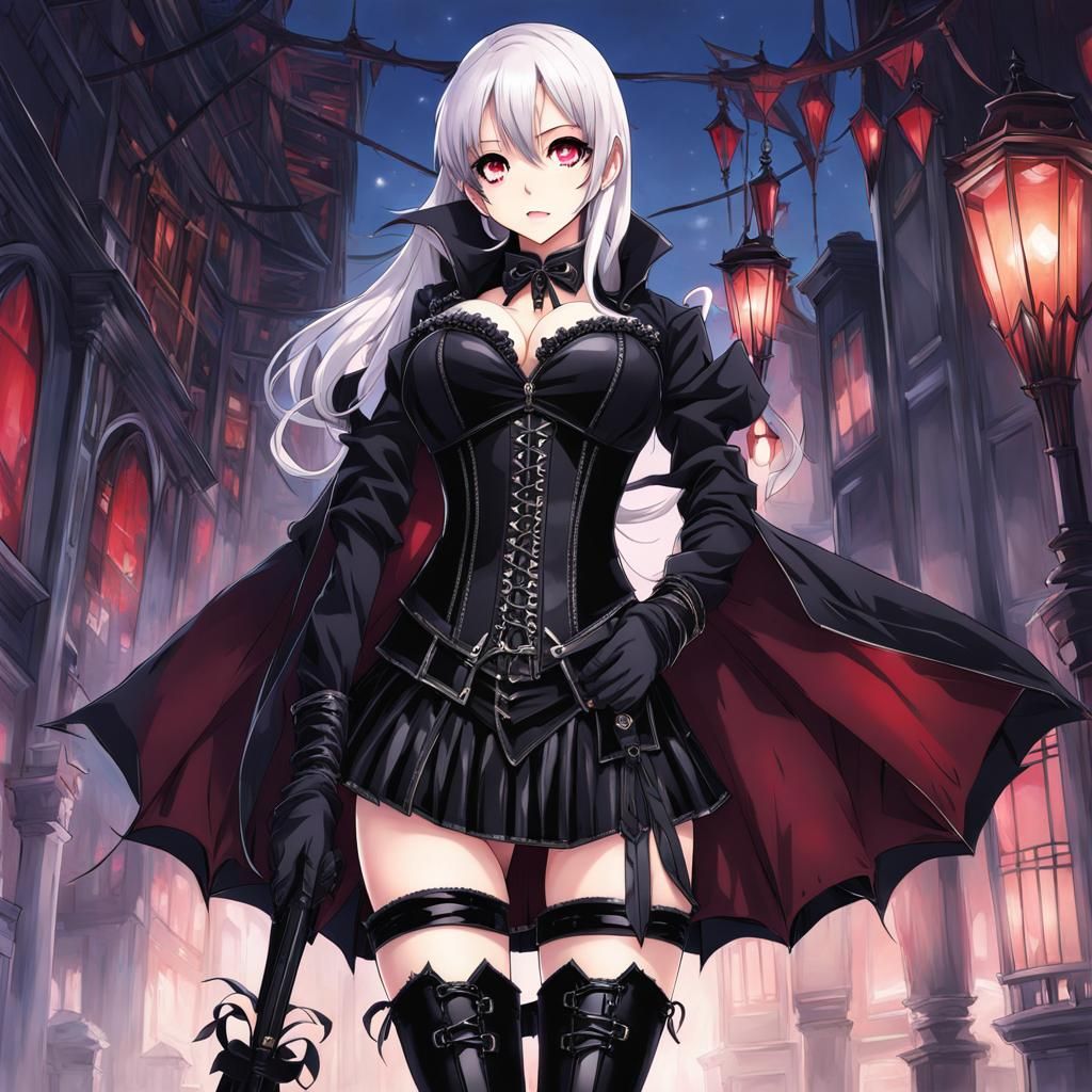 Vampire Woman in Anime Manga Style