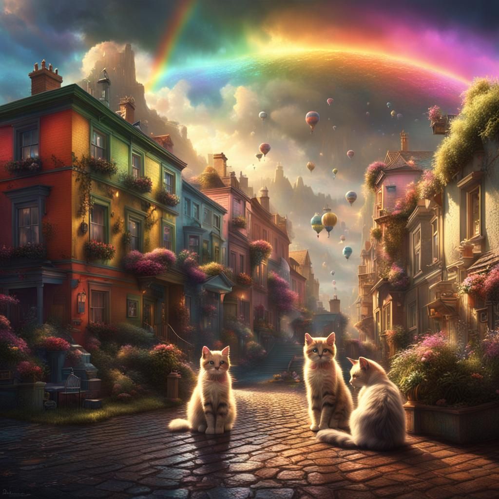 Rainbows and Kittens in Digital Matte Painting