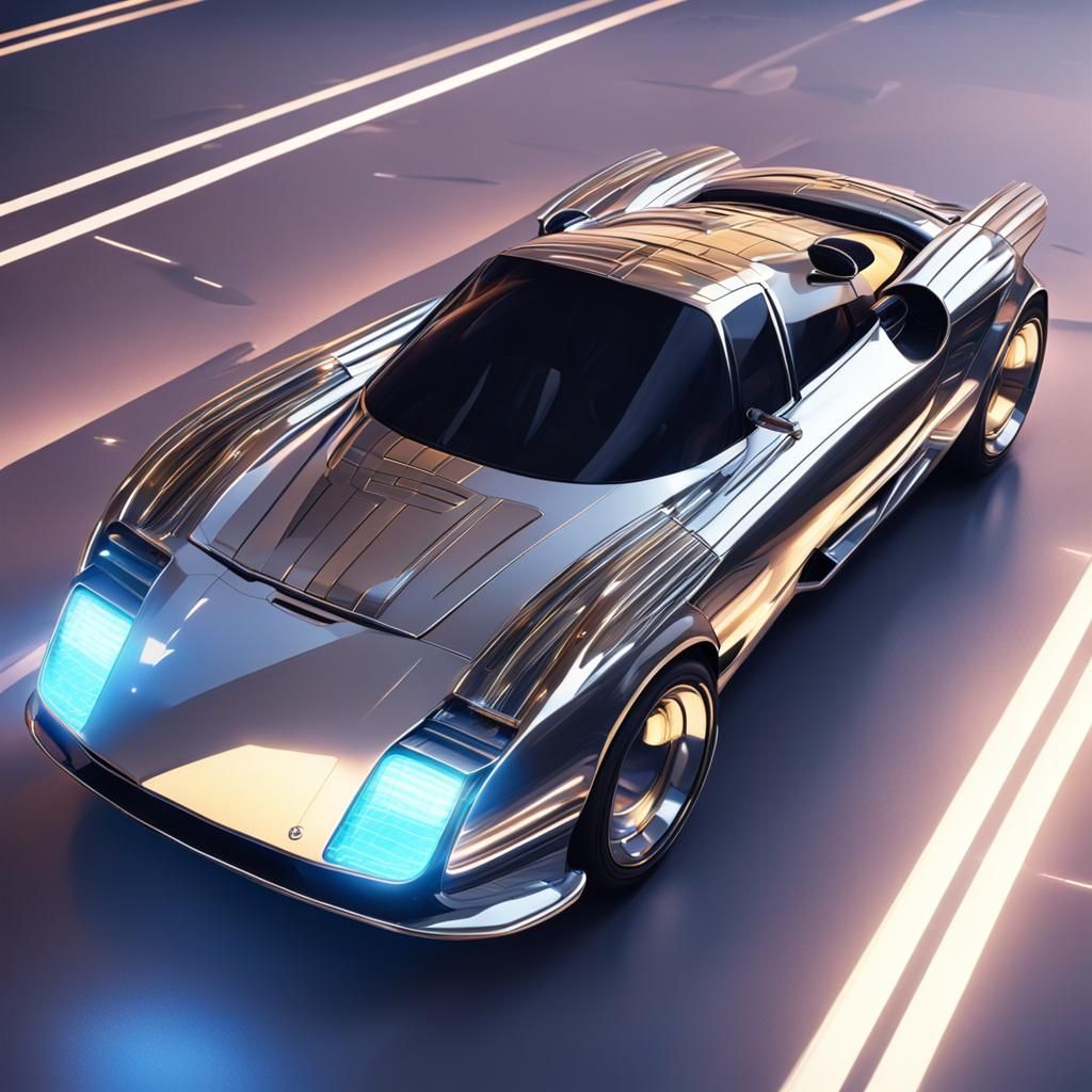 Retro-Futuristic Car in Sorayama Style