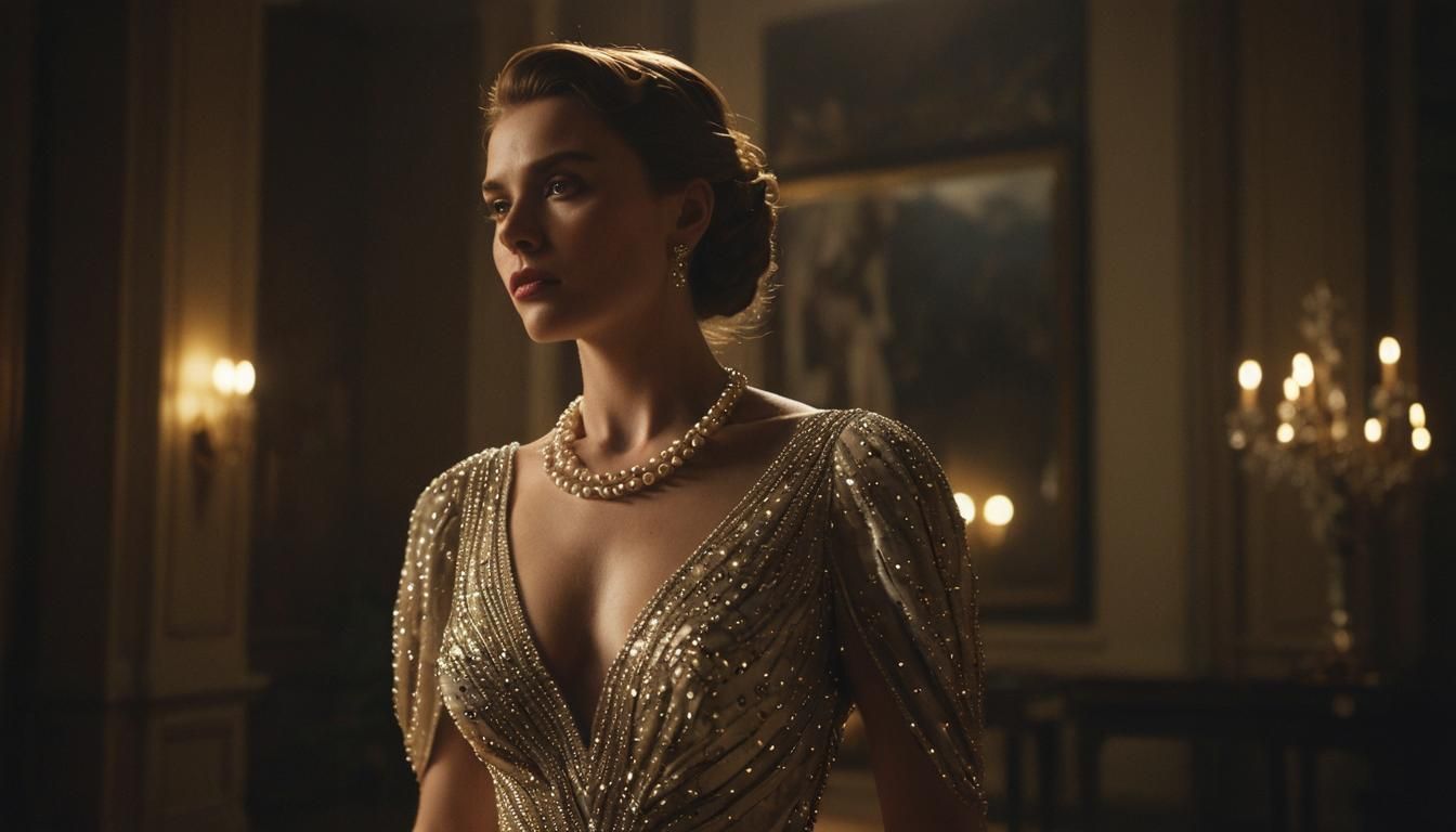 Lady Agnew in Modern Gown: Cinematic Film Still