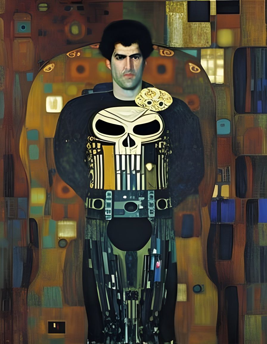 The Punisher as Oil Painting in Klimt Style