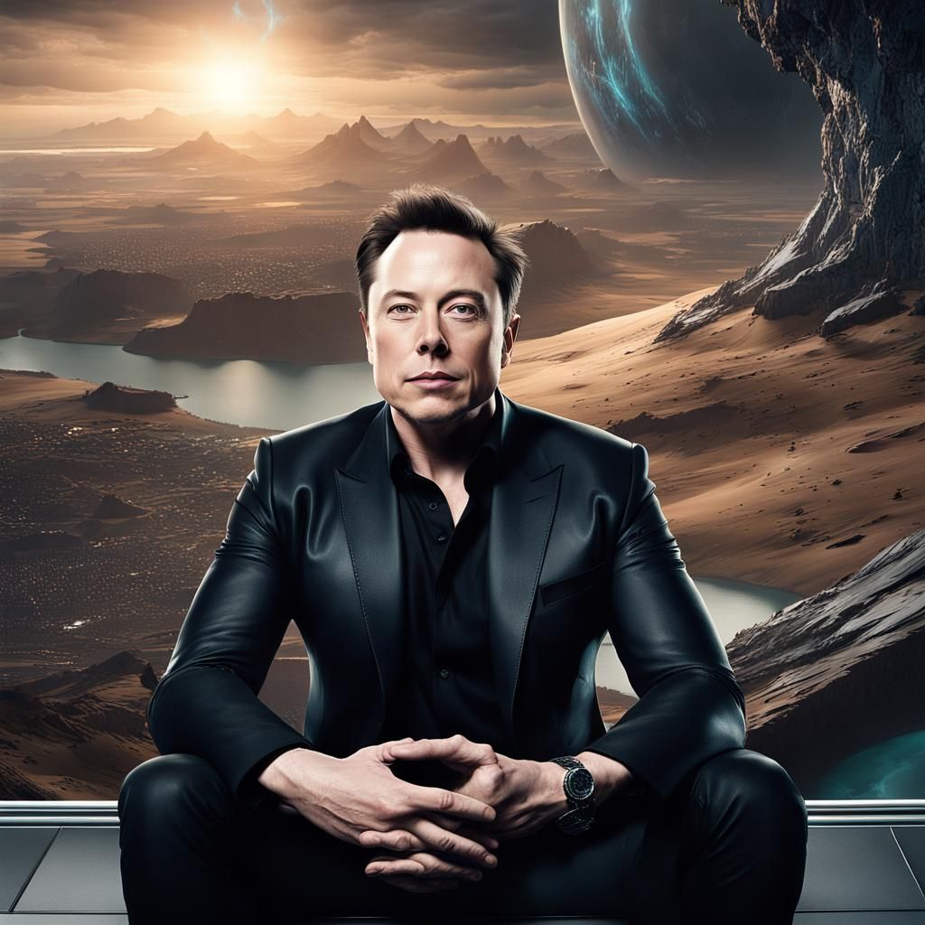 Epic Digital Painting of Elon Musk