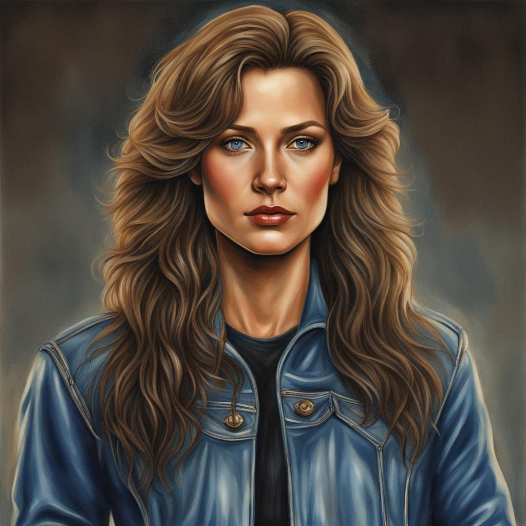 Ethereal 80s Jersey Woman in Street Art Style