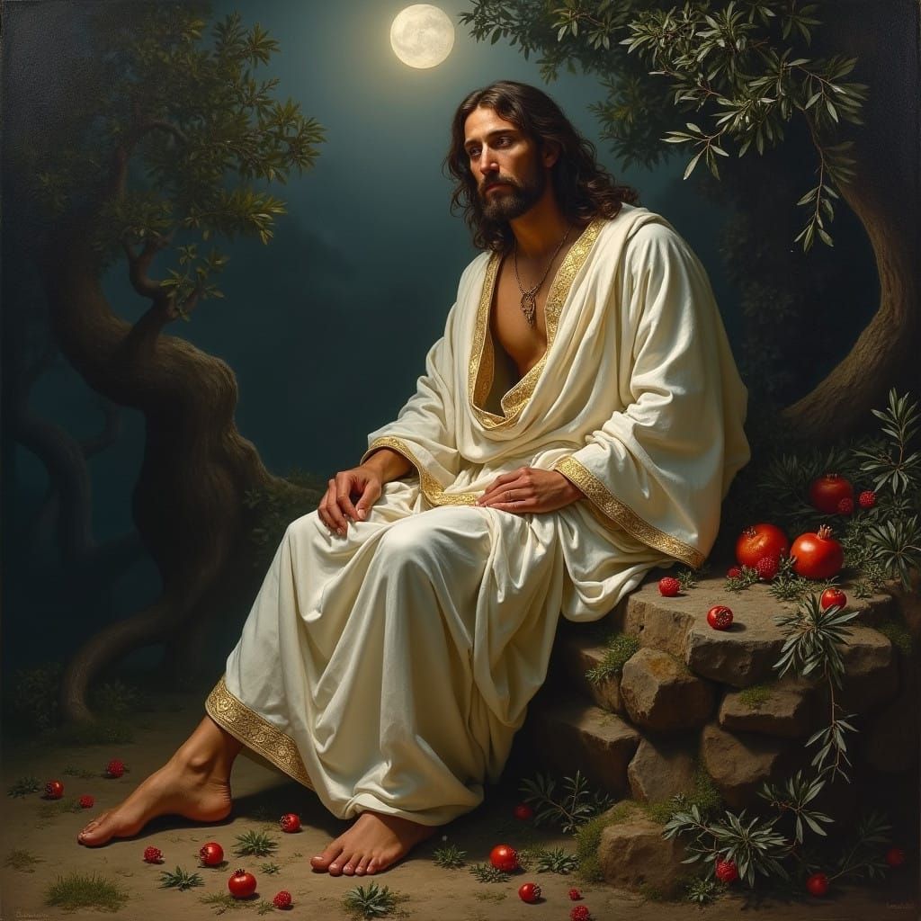 Serene Jesus in Chiaroscuro Art