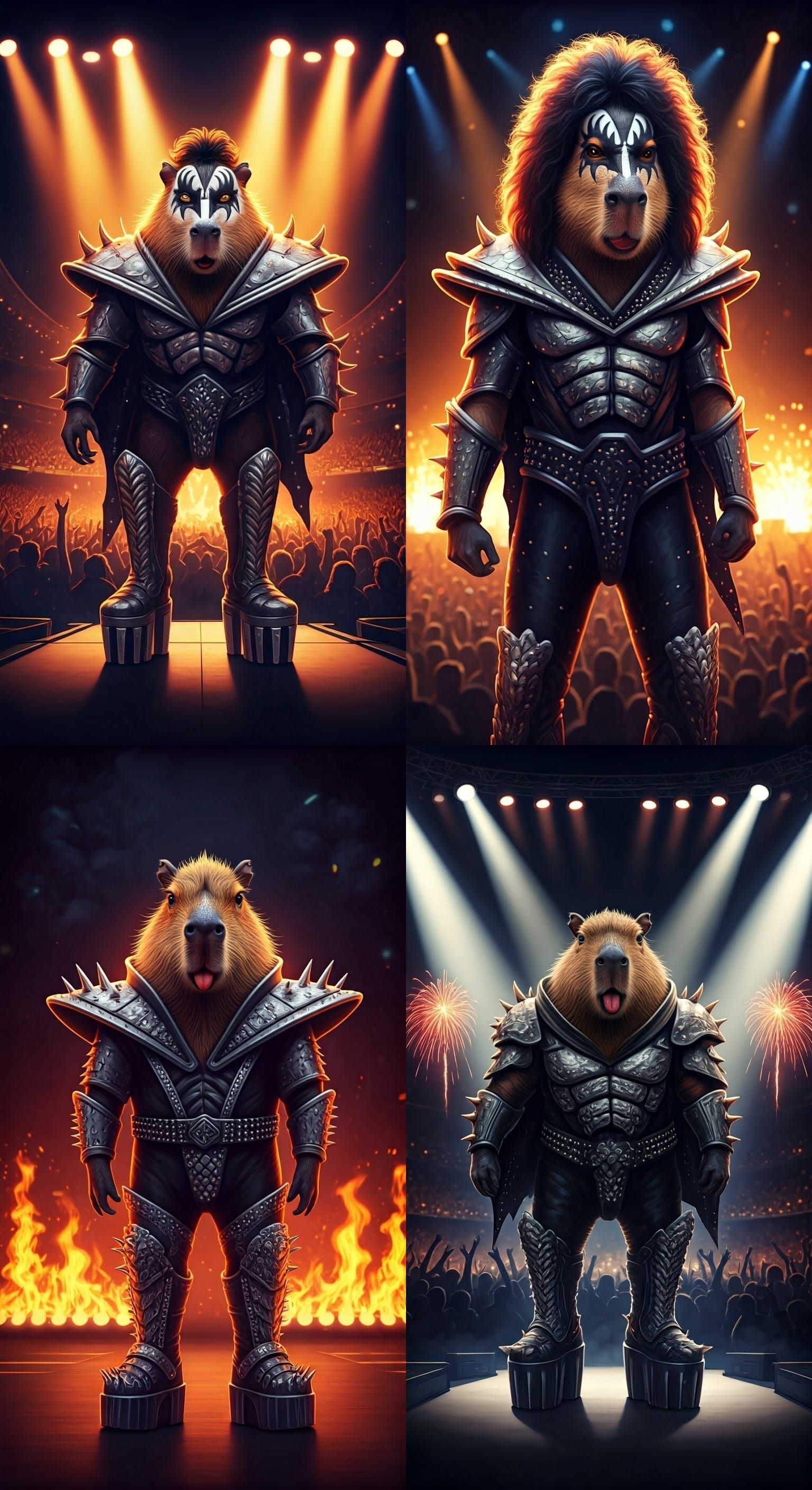 Rockstar Capybara Shines in KISS-Inspired Concert Performanc...