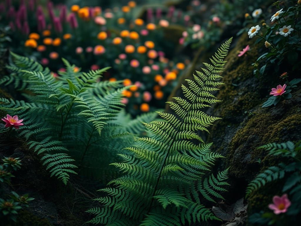 Vibrant Fern Gully in Cinematic Film Still