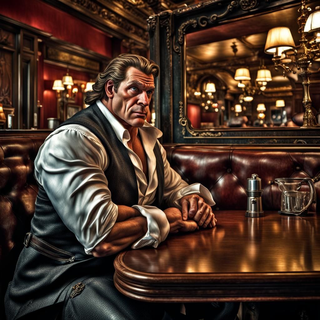 Mafia Boss Giant in a Nightclub: 3D Digital Art
