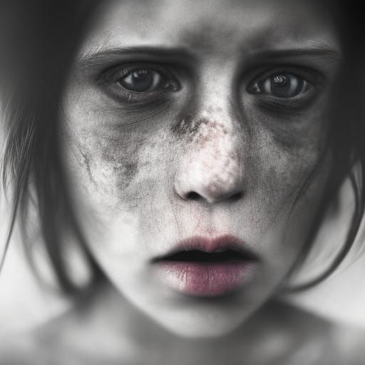 Terrifying Female Ghost Portrait in Haunting Style