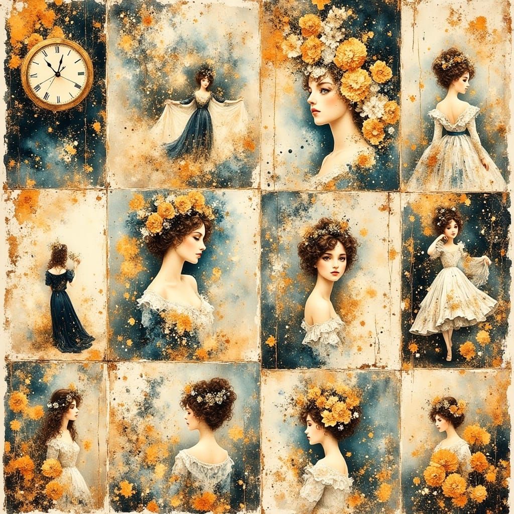 Ethereal Victorian Calling Cards in Antique Style