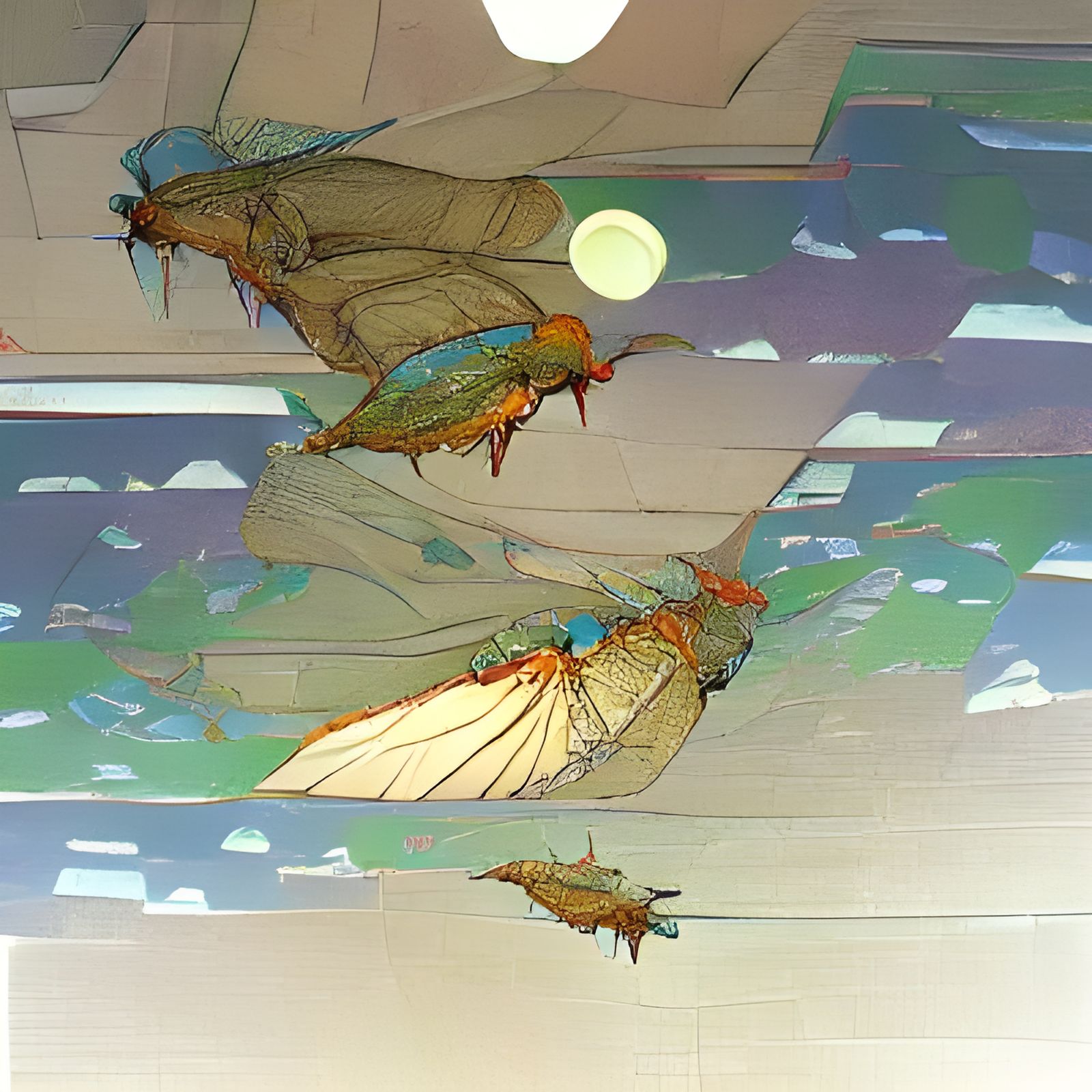 Cicadas in Flight: A Moebius-Inspired Illustration