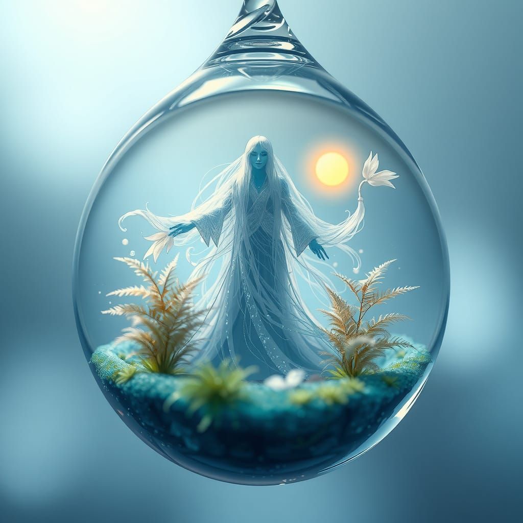 Majestic Water Elemental in a Tiny, Shimmering World
