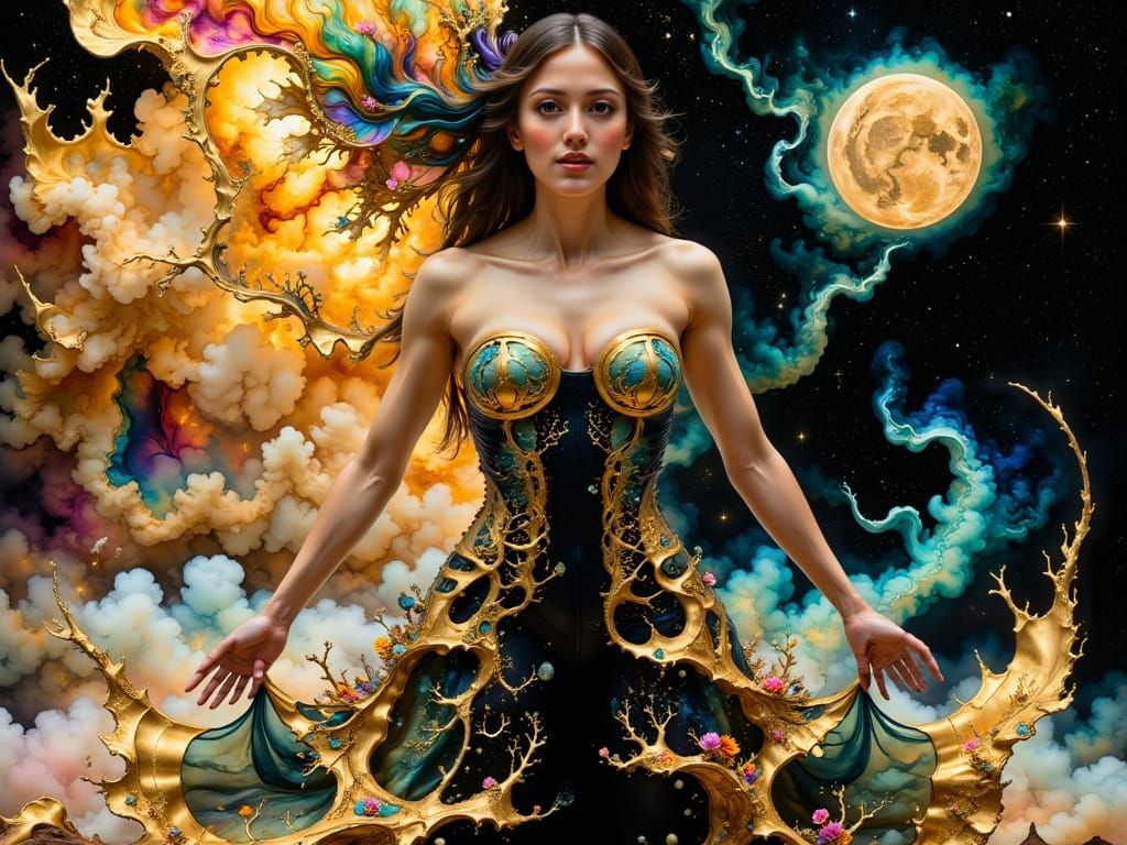 Duality of Good and Evil in Surrealist Style