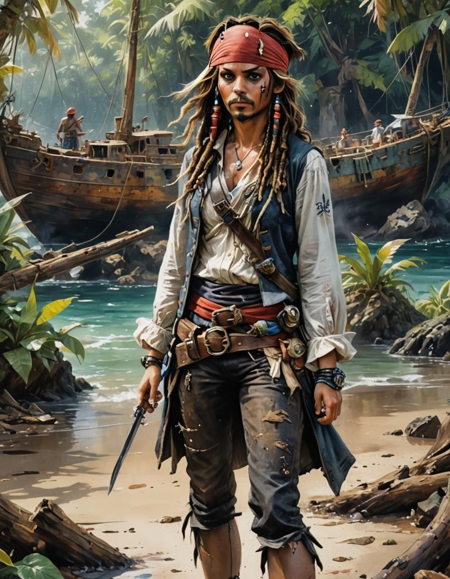 girl dressed as jack sparrow