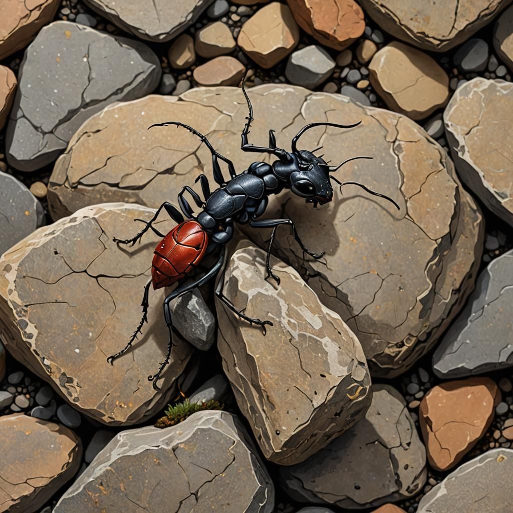 Ant-Dragon on a Boulder: A Fantastic Creature